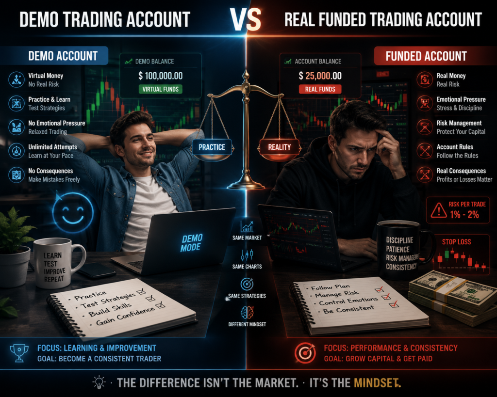 Demo vs Funded Trading Account: Why Most Traders Struggle After Going Live