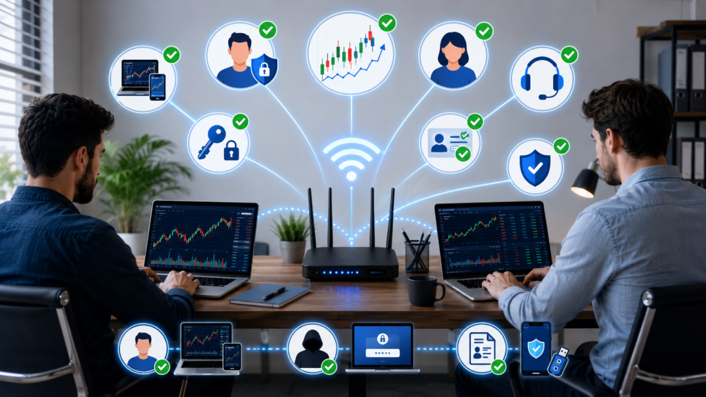 Multiple Trading Accounts on One Wi-Fi